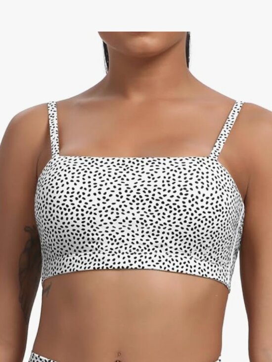 Other - Aoxjox Women's Workout Bandeau Bras Training White Dot Print, Small
